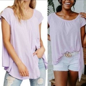 Free People Women's Keep It Casual Tee - Light Purple (M)